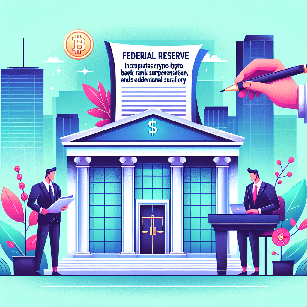 FED Voegt Crypto Banktoezicht Toe Aan Standaard Regulering, Beëindigt Extra Controle