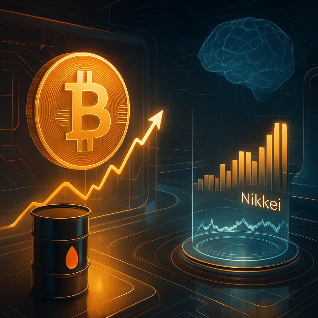Bitcoin Boven $77.000 Terwijl Olieprijs Met 5% Daalt, Aandelen in Azië Stijgen