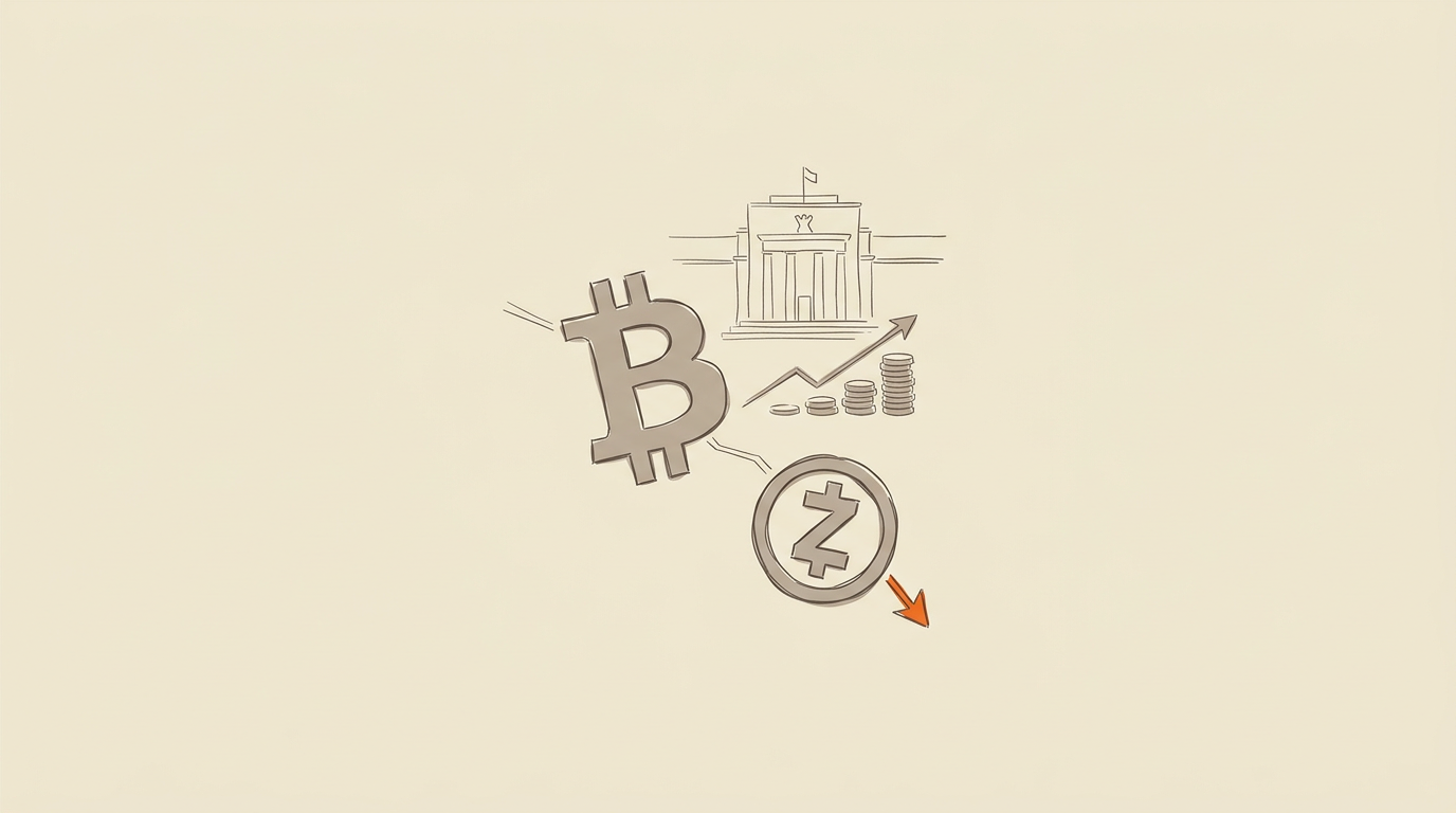 Bitcoin Zakt Licht Naar 83.100 Dollar, Terwijl Zcash 12 Procent Daalt